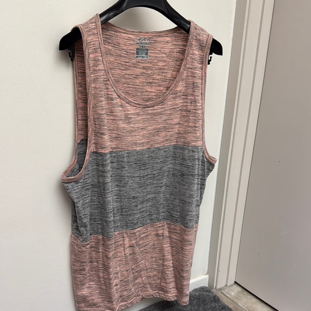 Men’s vintage CSG  Salmon& Gray Tank Top XL
